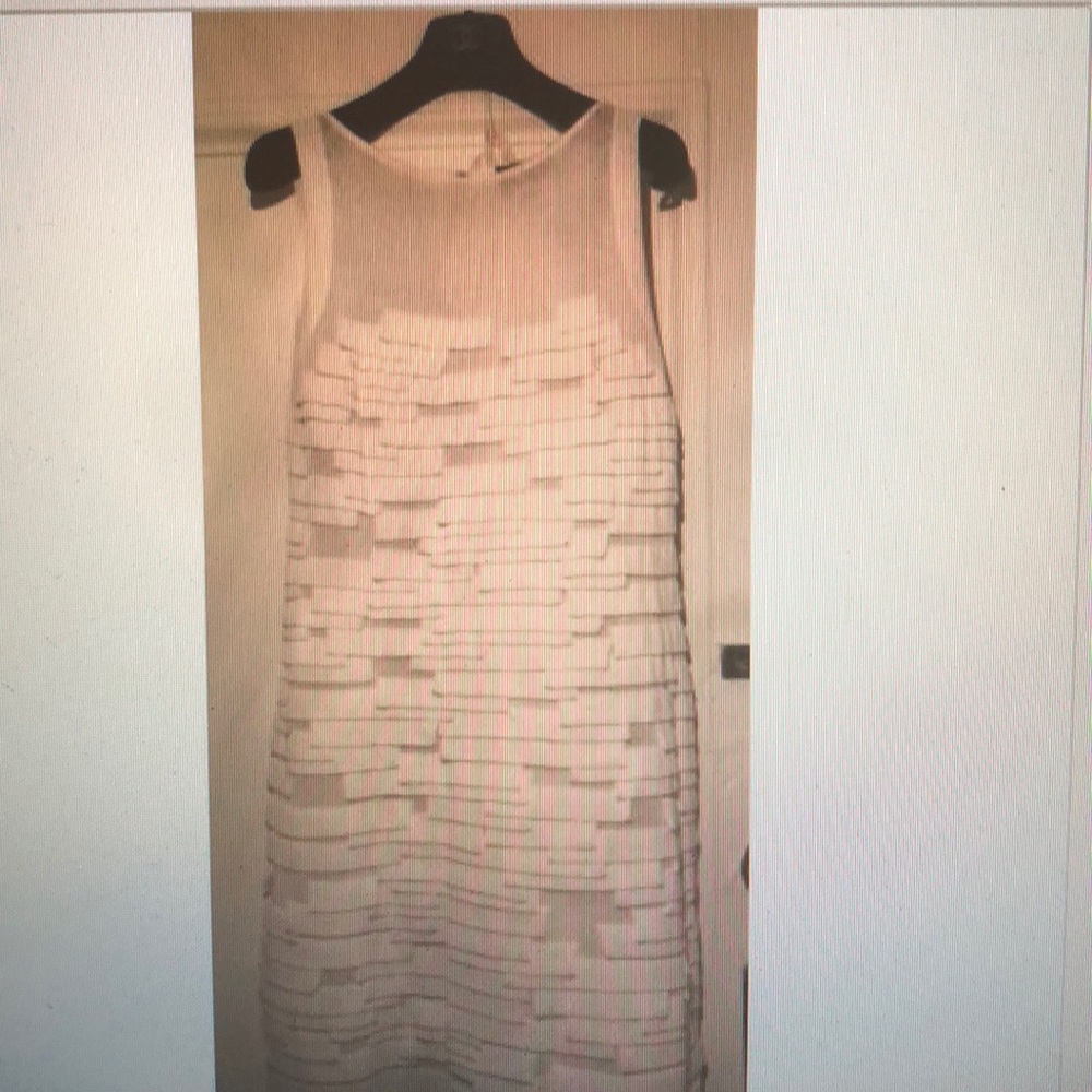 CHANEL CREAM TIERED DRESS.  SZM, US8, FR40